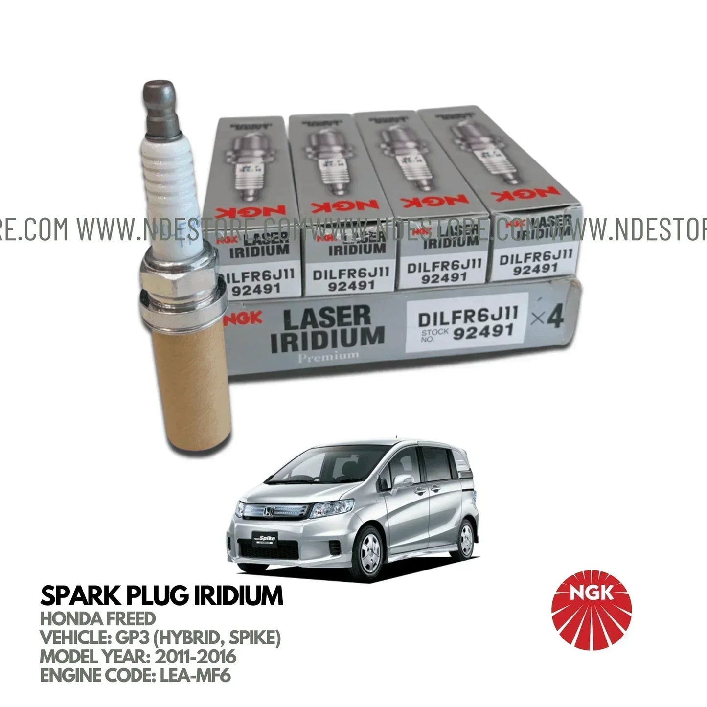 SPARK PLUG LASER IRIDIUM NGK FOR HONDA FREED (2011-2017) - ndestore.com