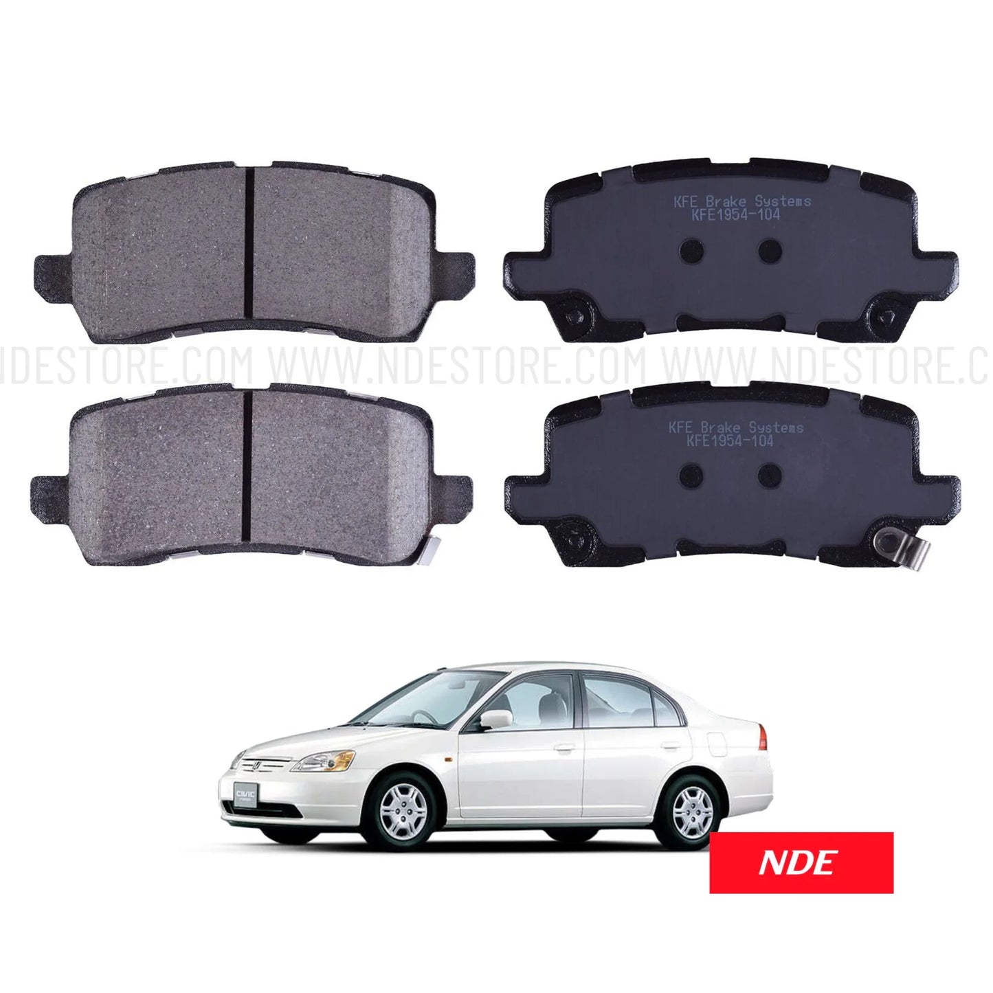 BRAKE DISC PAD SET REAR FOR HONDA CIVIC (2001-2006) - ndestore.com