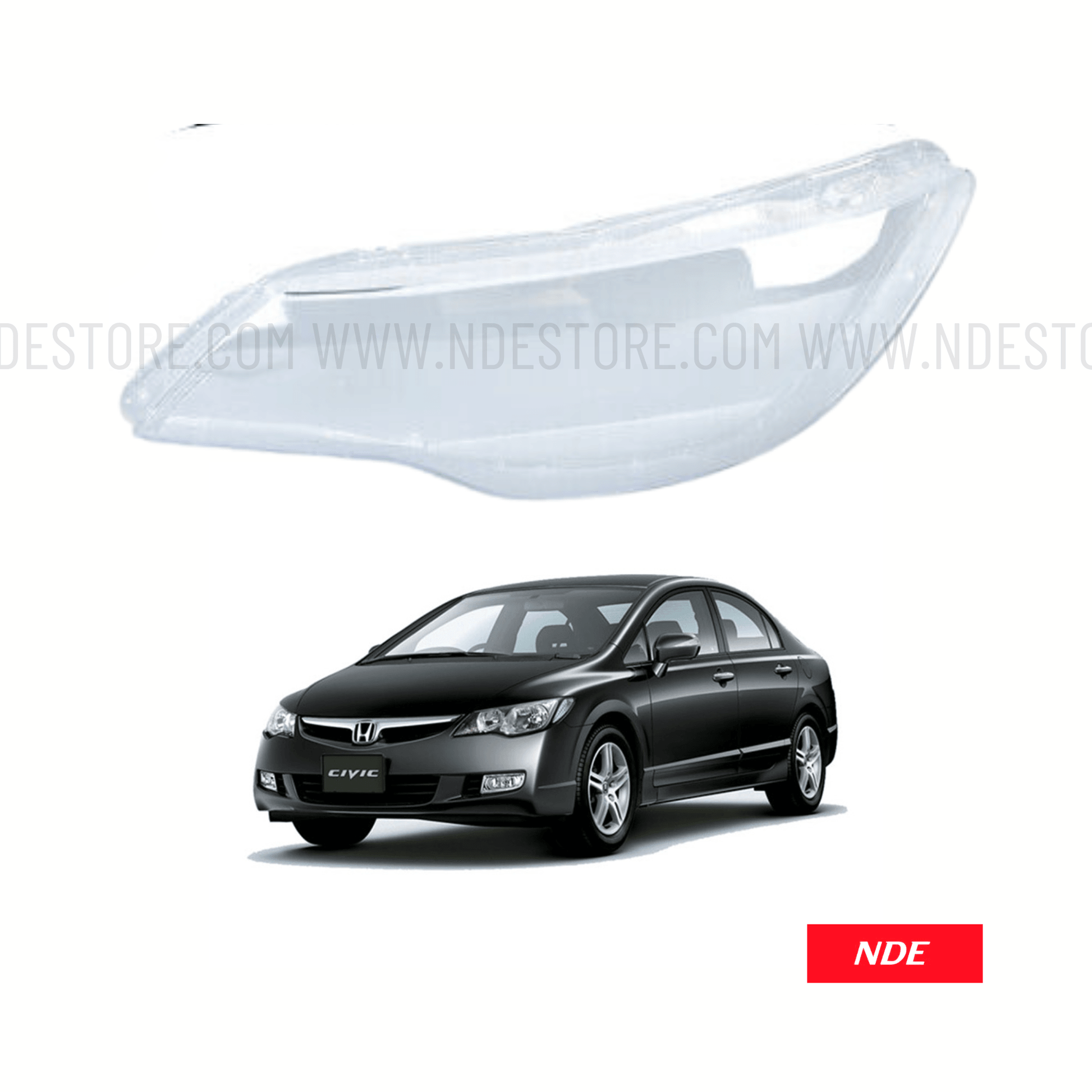 HEADLIGHT GLASS LENS FOR HONDA CIVIC (2006-2012) - ndestore.com