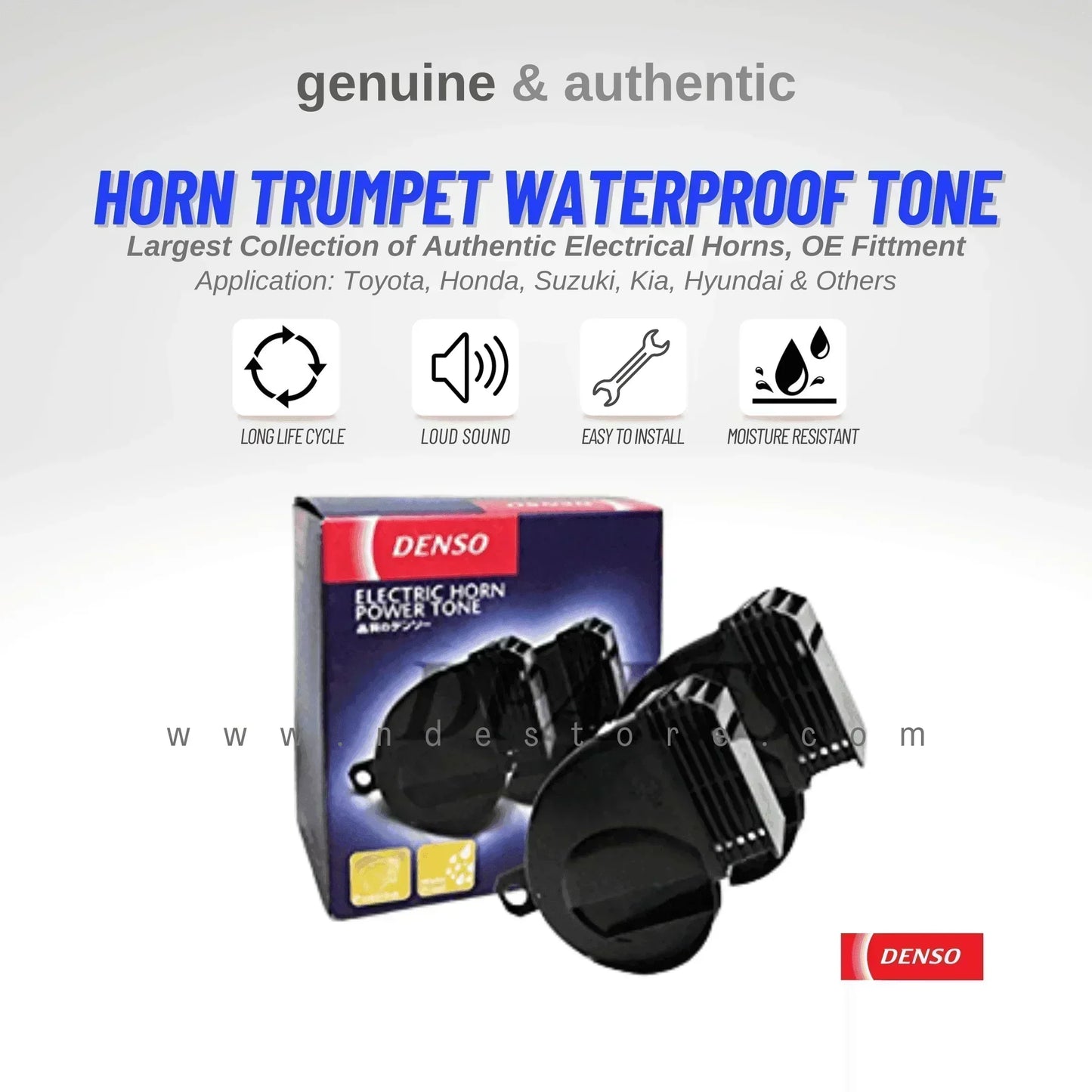 HORN POWER TONE WATERPROOF DENSO - ndestore.com