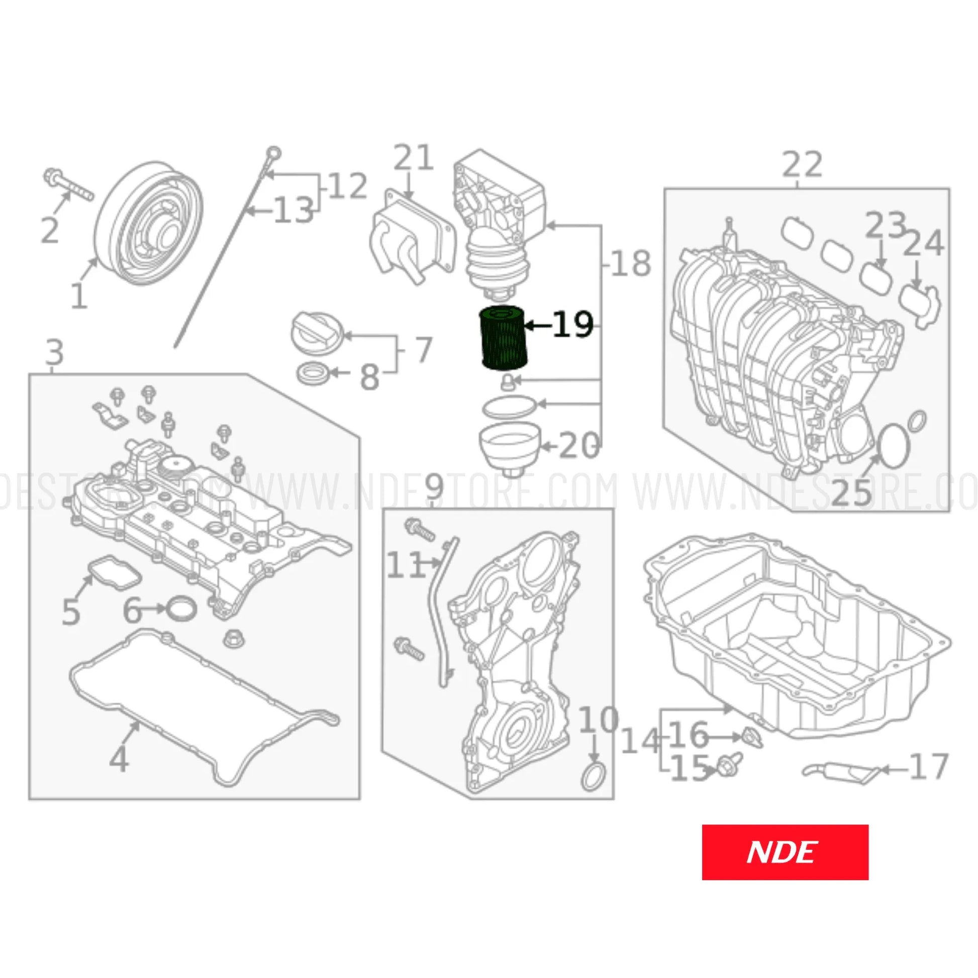 OIL FILTER ELEMENT GENUINE FOR HYUNDAI SANTA FE - ndestore.com