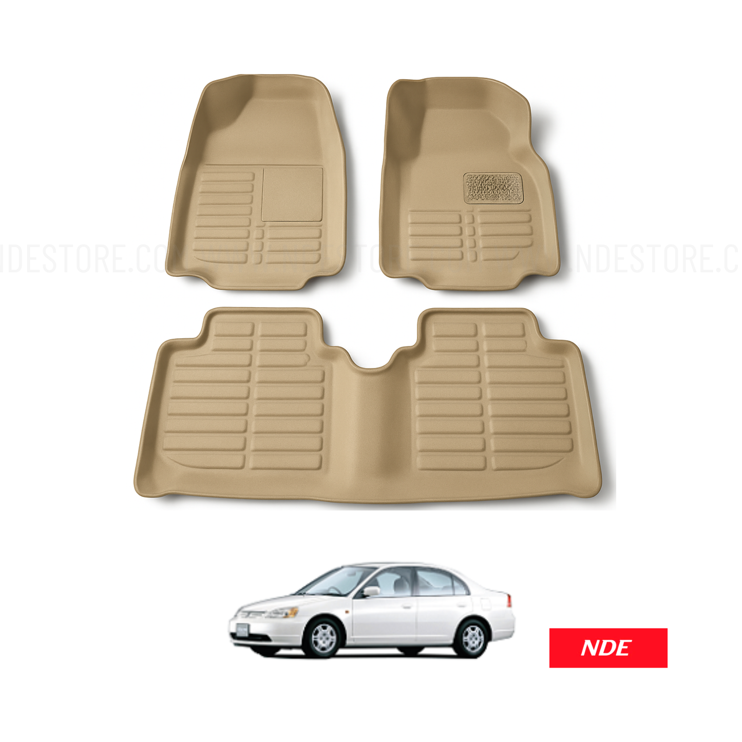 FLOOR MAT 5D STYLE BEIGE FOR HONDA CIVIC (2002-2006)