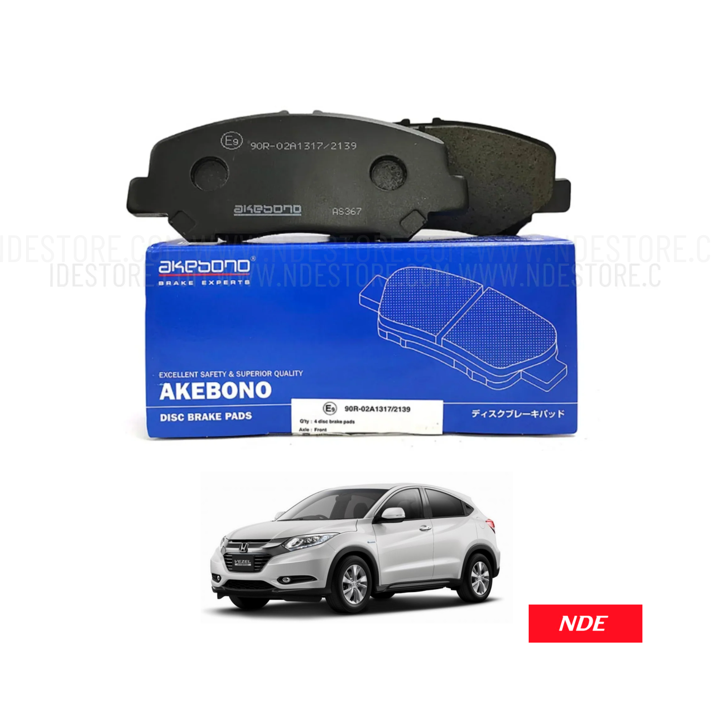 BRAKE DISC PAD SET REAR AKEBONO FOR HONDA VEZEL