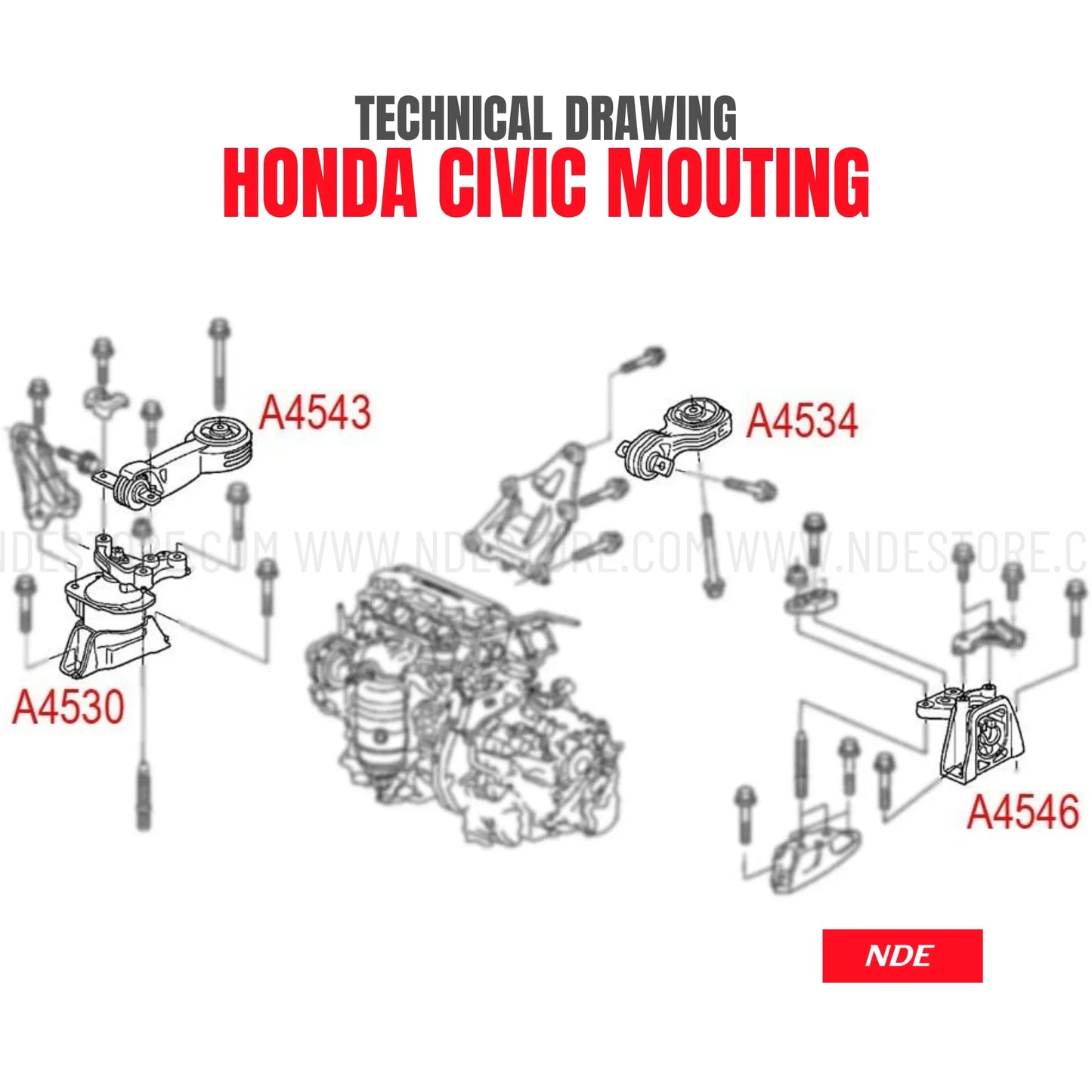 TORQUE STRUT MOUNT FRONT UPPER FOR HONDA CIVIC (2006-2012) - ndestore.com