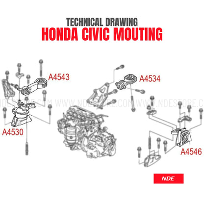 TORQUE STRUT MOUNT FRONT UPPER FOR HONDA CIVIC (2006-2012) - ndestore.com