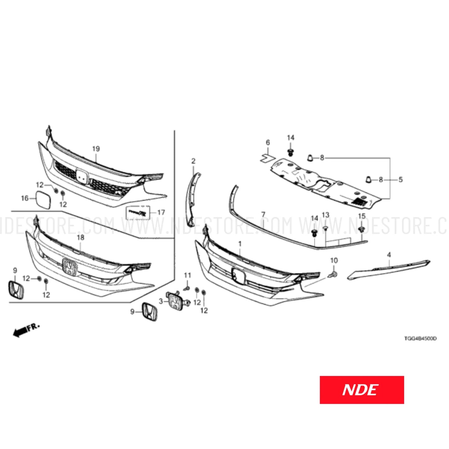 BONNET RUBBER FOR HONDA CIVIC (2017-2021)