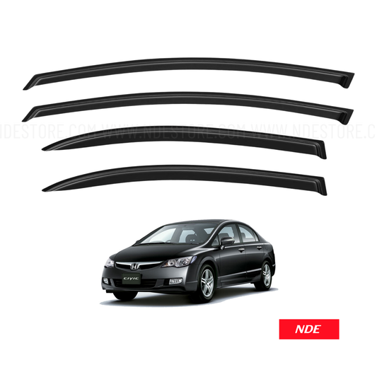 AIR PRESS BLACK TINTED DOOR WINDOW VISOR FOR HONDA CIVIC (2006-2012)
