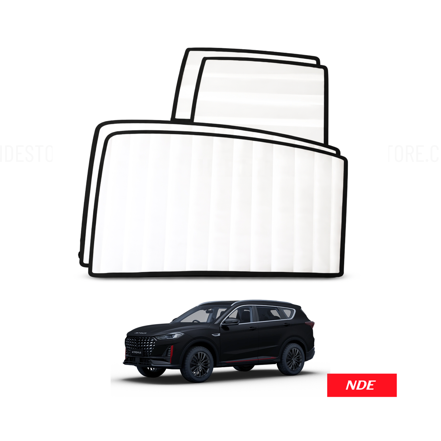 SUN SHADE SET WHITE WRINKLE FOR JETOUR X70