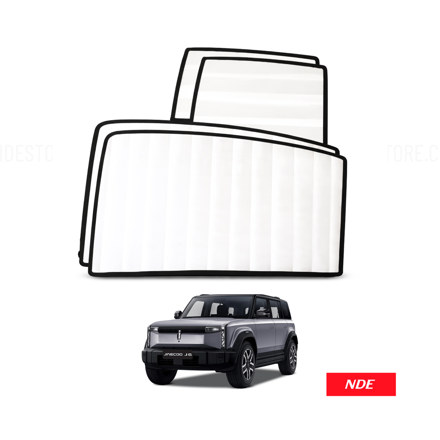 SUN SHADE SET WHITE WRINKLE FOR JAECOO J6