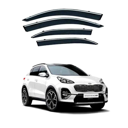 AIR PRESS BLACK TINTED DOOR WINDOW VISOR FOR KIA SPORTAGE - TXR - ndestore.com