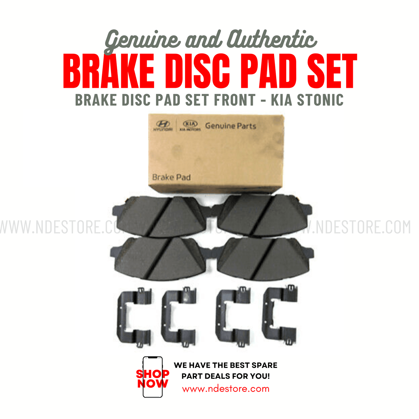 BRAKE DISC PAD SET REAR GENUINE FOR FOR KIA STONIC - ndestore.com