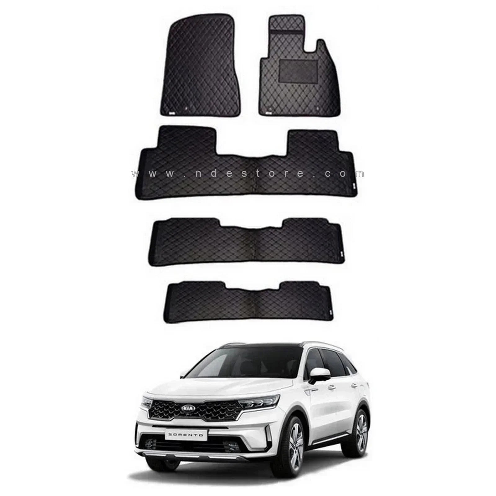 FLOOR MAT PREMIUM QUALITY FLAT 7D STYLE FOR KIA SORENTO (2020-2025) - ndestore.com