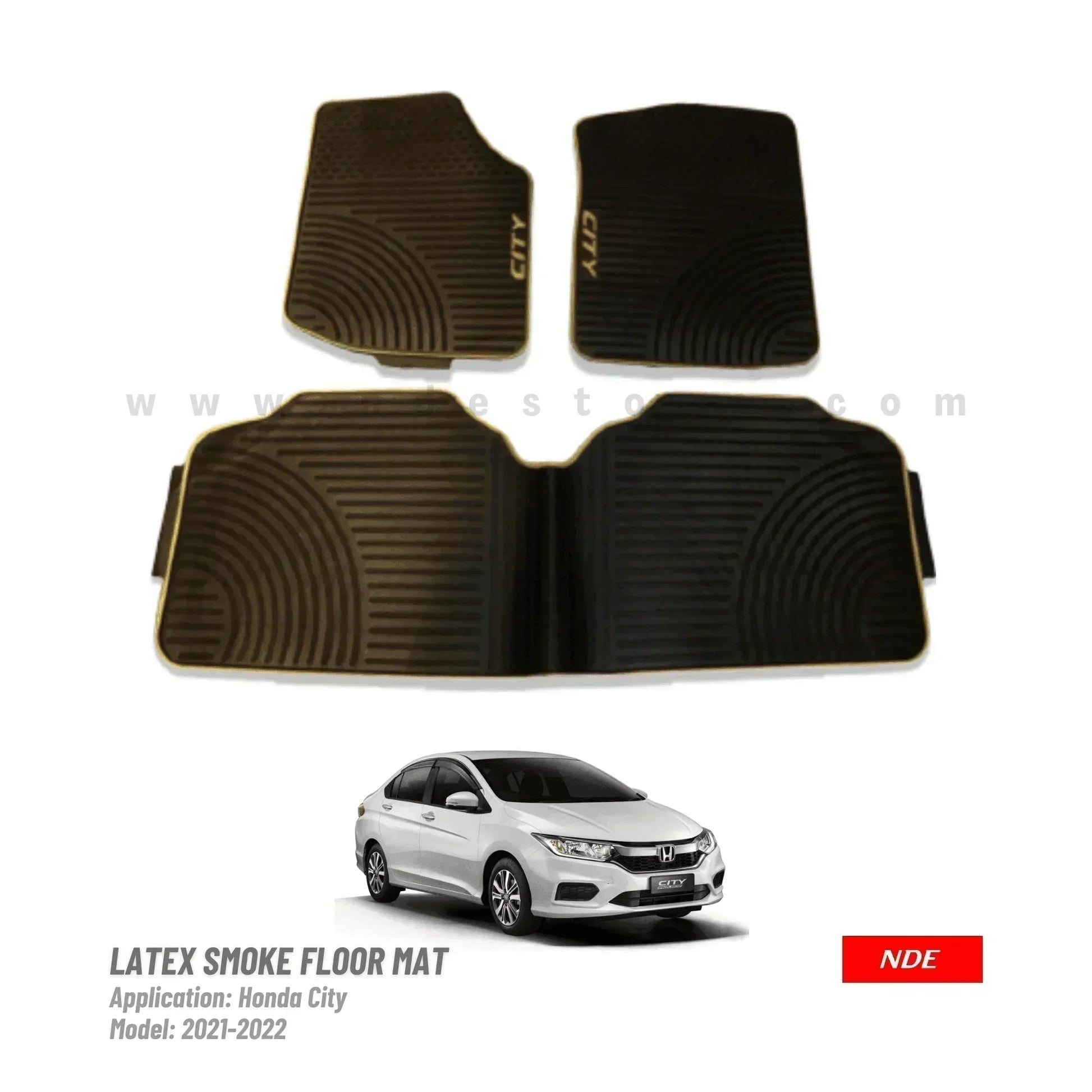 FLOOR MAT RUBBER / LATEX SMOKE TYPE FOR HONDA CITY (2021-2025) (IMPORTED) - ndestore.com