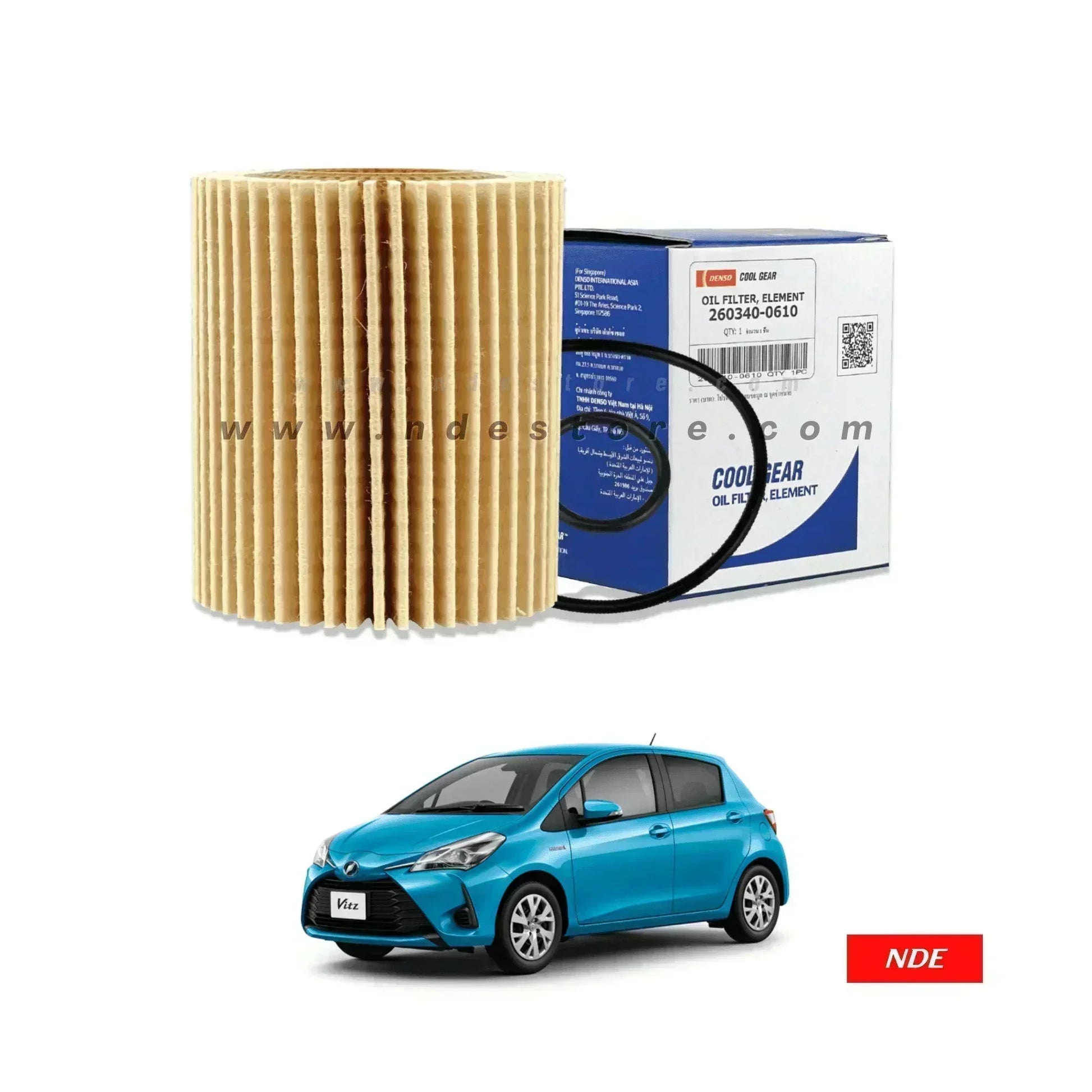 OIL FILTER ELEMENT DENSO FOR TOYOTA VITZ (2015-2023) - ndestore.com