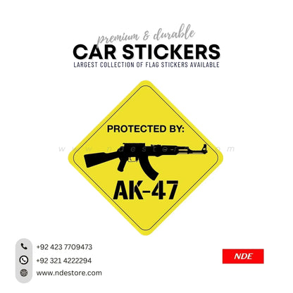 STICKER PROTECTED BY AK47 DECAL (SKU:D24290) - ndestore.com
