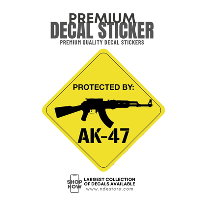 STICKER PROTECTED BY AK47 DECAL
