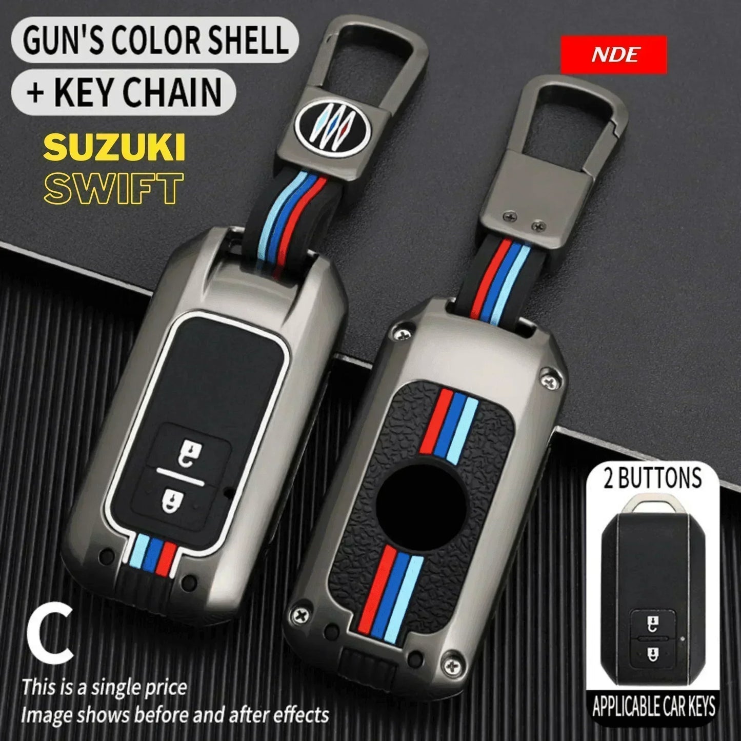KEY REMOTE COVER METAL FOR SUZUKI SWIFT (2021-2025) - ndestore.com