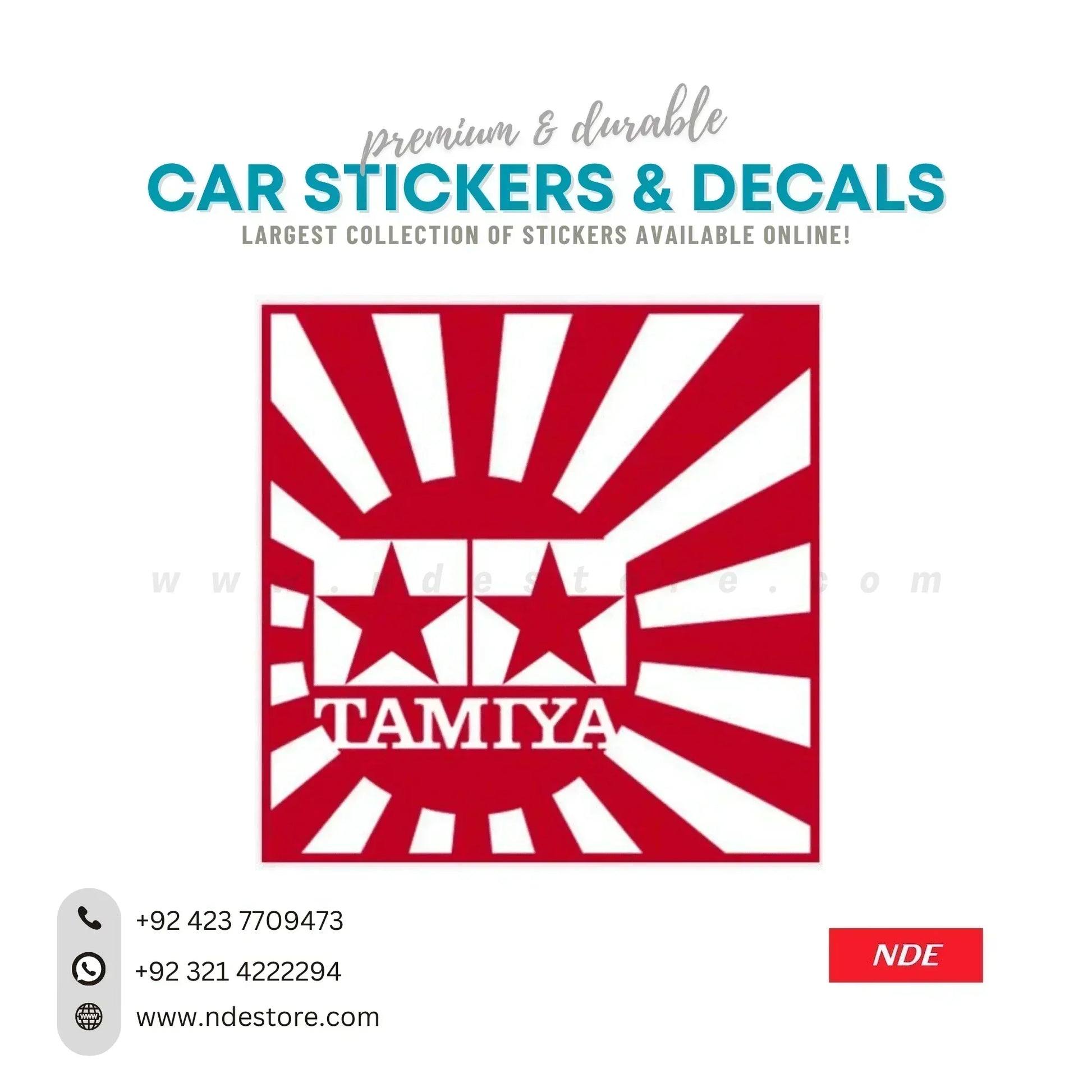 STICKER TAMIYA JDM RED - ndestore.com
