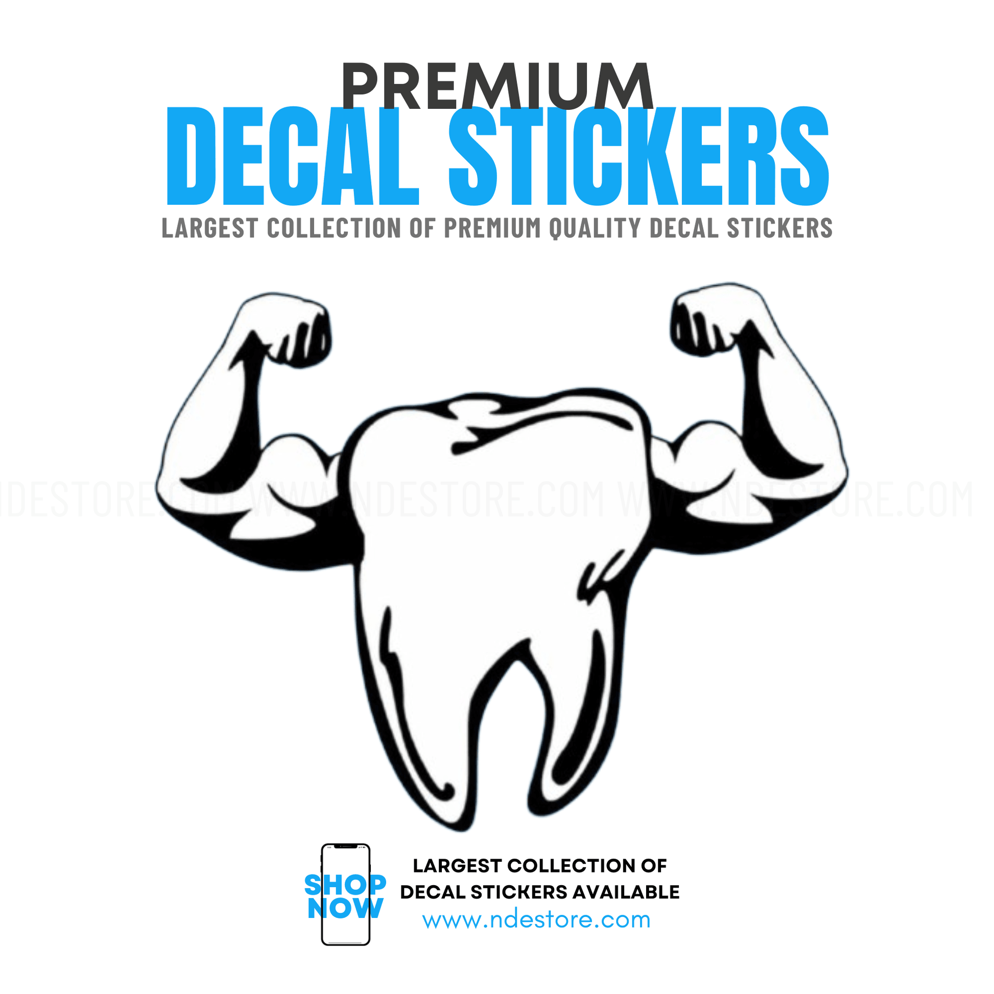 STICKER TOOTH MUSCLE - CUSTOM DESIGN - ndestore.com