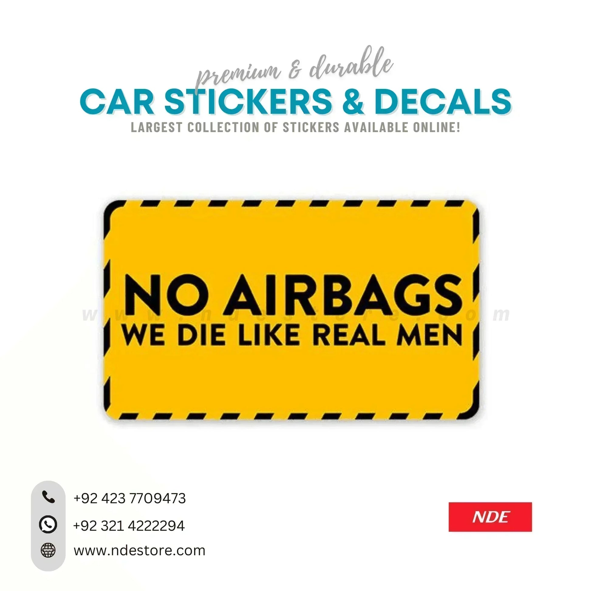 STICKER NO AIR BAGS - ndestore.com