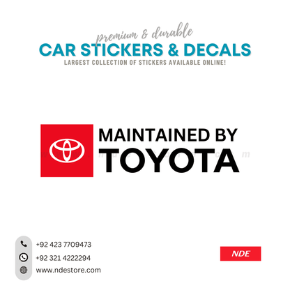 STICKER TOYOTA MAINTAINED BY TOYOTA - ndestore.com