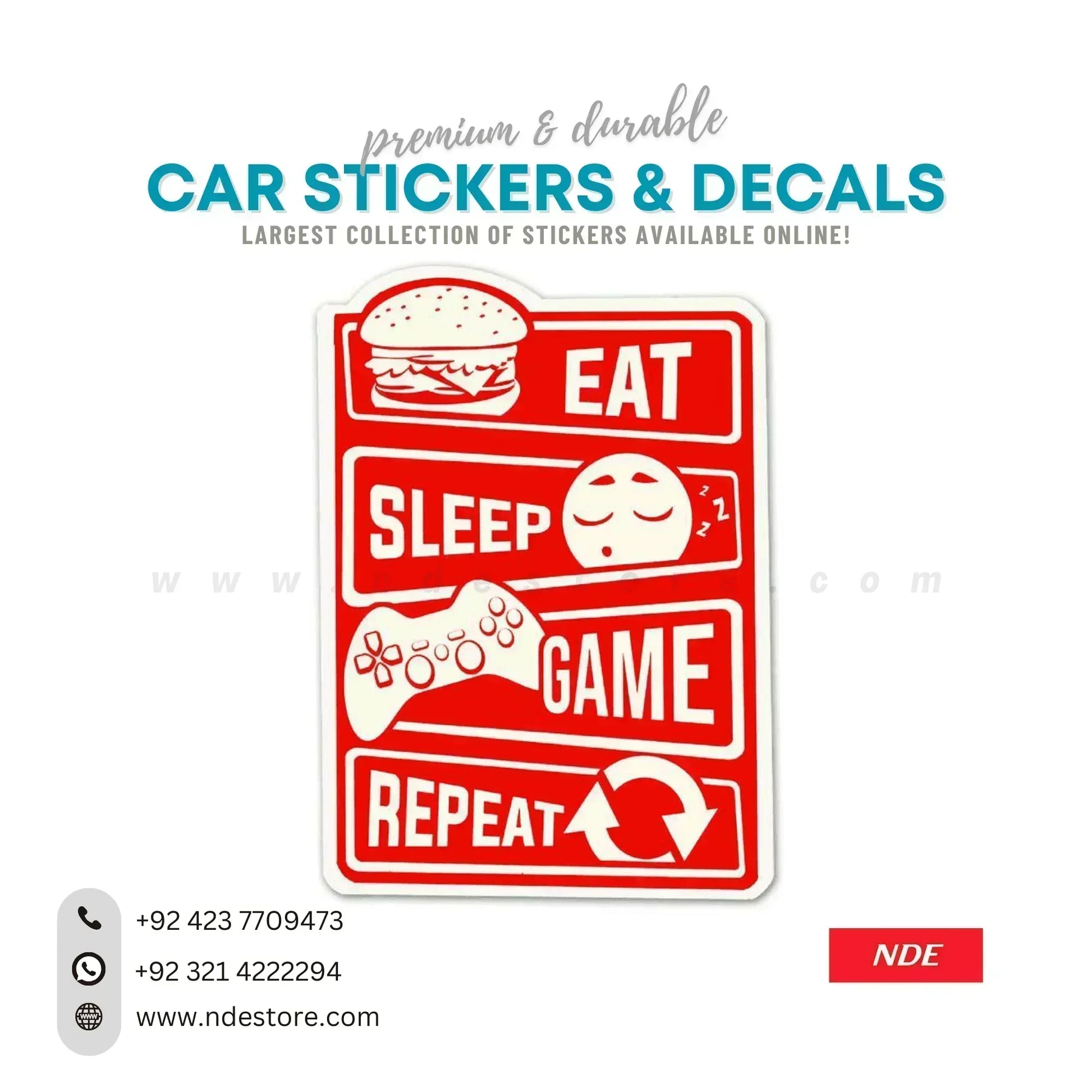 STICKER EAT SLEEP GAME REPEAT - ndestore.com