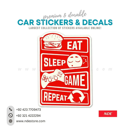 STICKER EAT SLEEP GAME REPEAT - ndestore.com