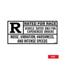 STICKER DECAL RATED FOR RACE