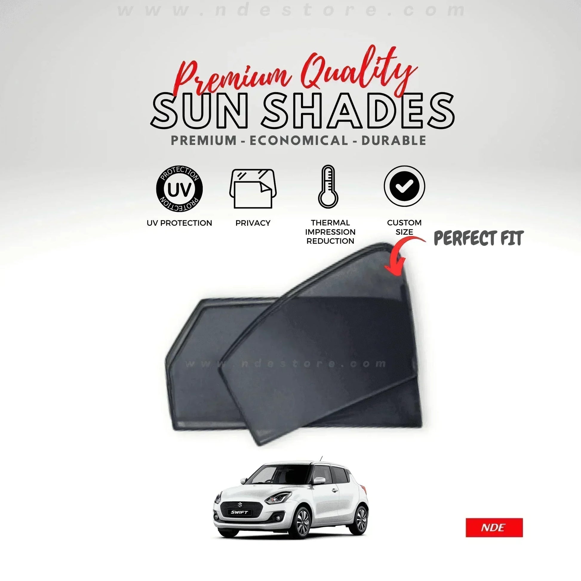 SUN SHADE CURTAIN SET XTREEME MESH FOR SUZUKI SWIFT (2021-2025) - ndestore.com