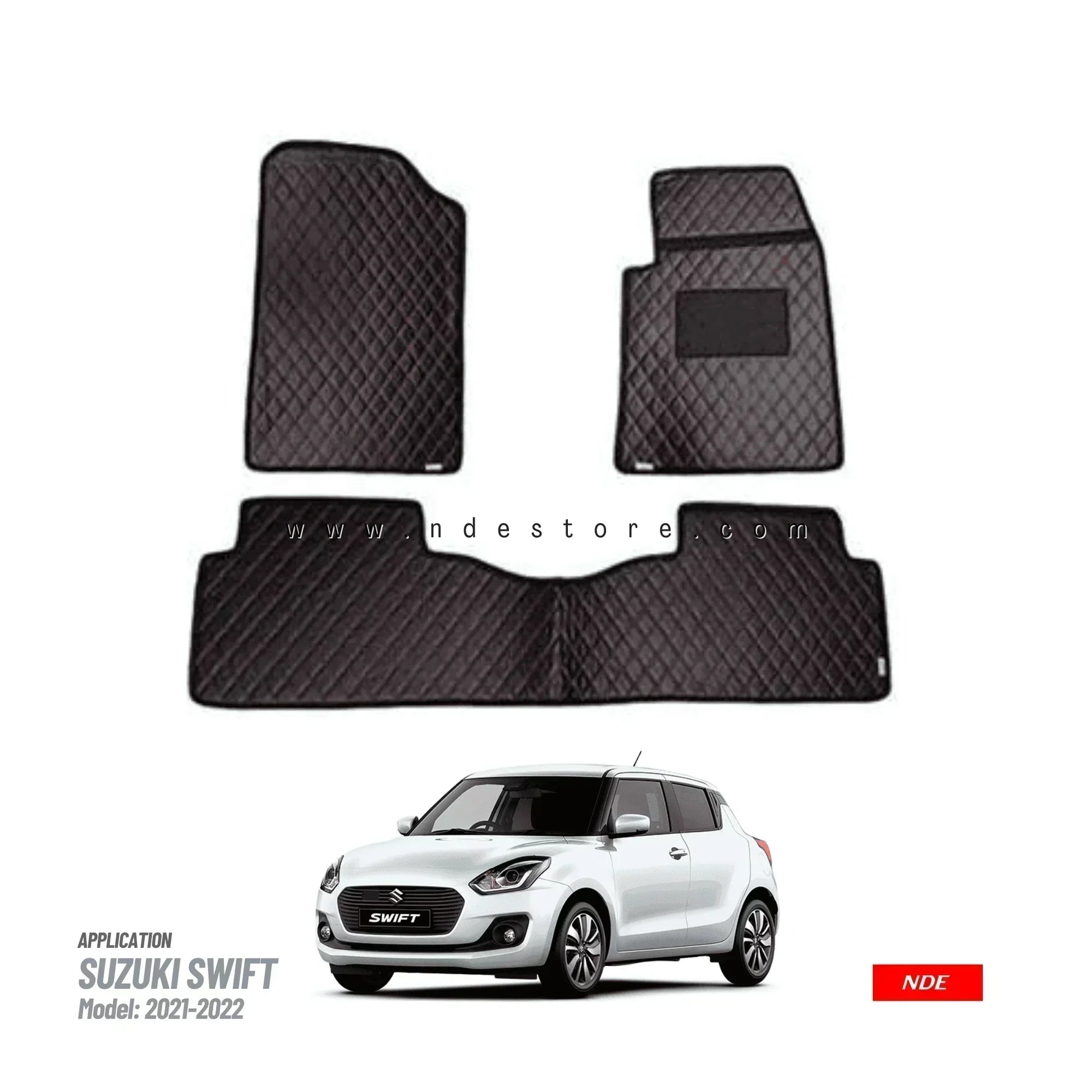 FLOOR MAT PREMIUM QUALITY FLAT 7D STYLE FOR SUZUKI SWIFT (2021-2025) - ndestore.com