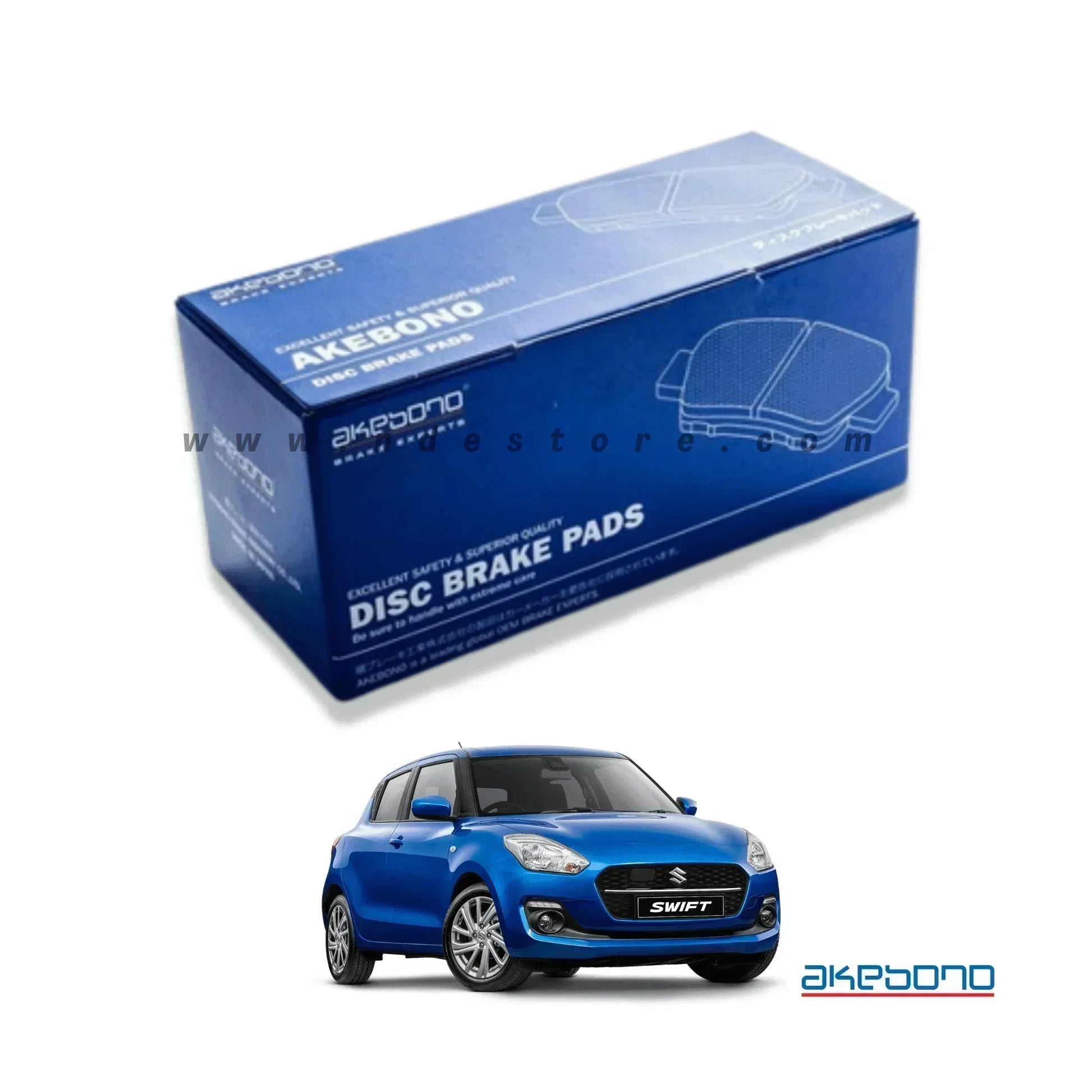 BRAKE DISC PAD SET FRONT AKEBONO FOR SUZUKI SWIFT (2021-2025) - ndestore.com