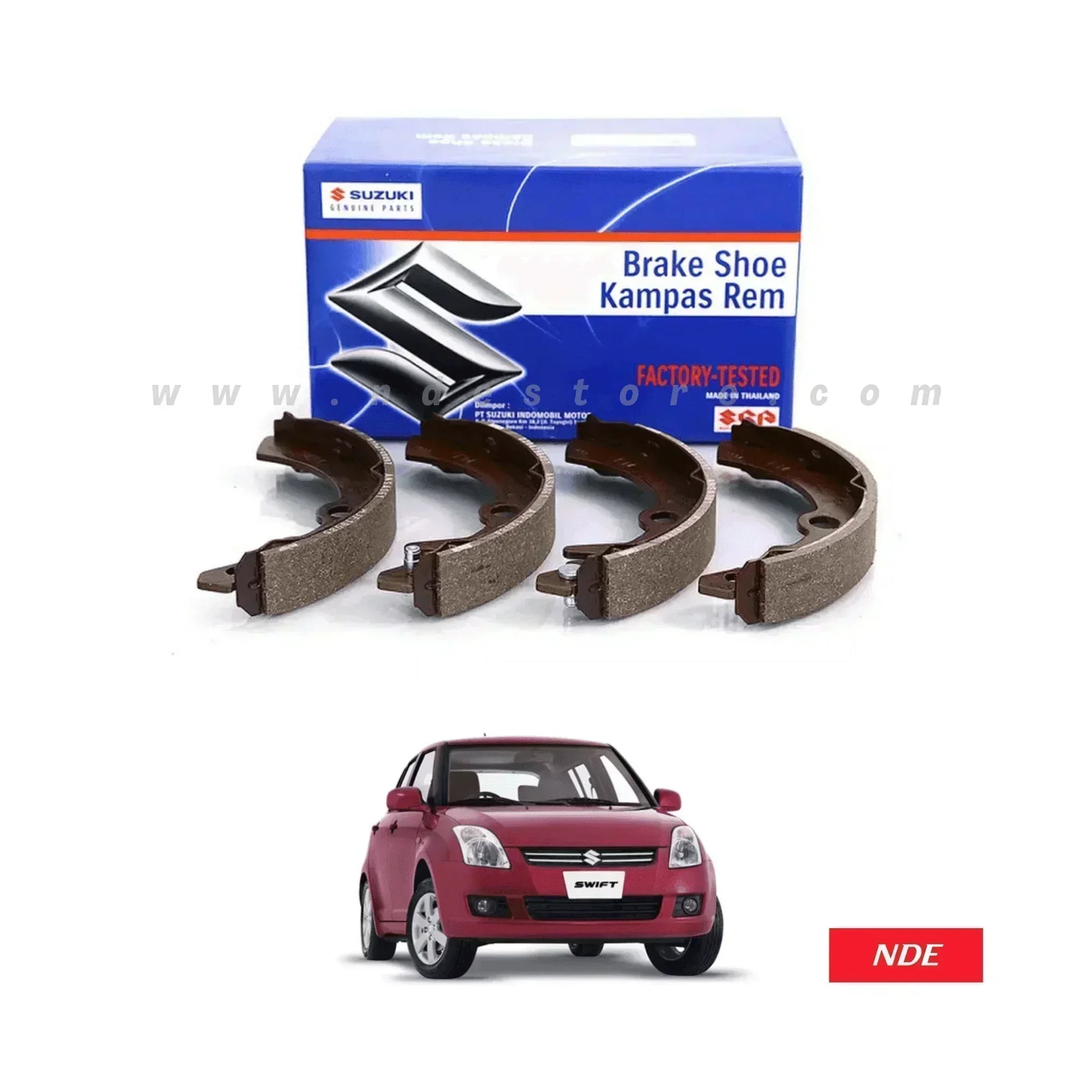 BRAKE SHOE KIT REAR GENUINE FOR SUZUKI SWIFT (2008-2018) - ndestore.com