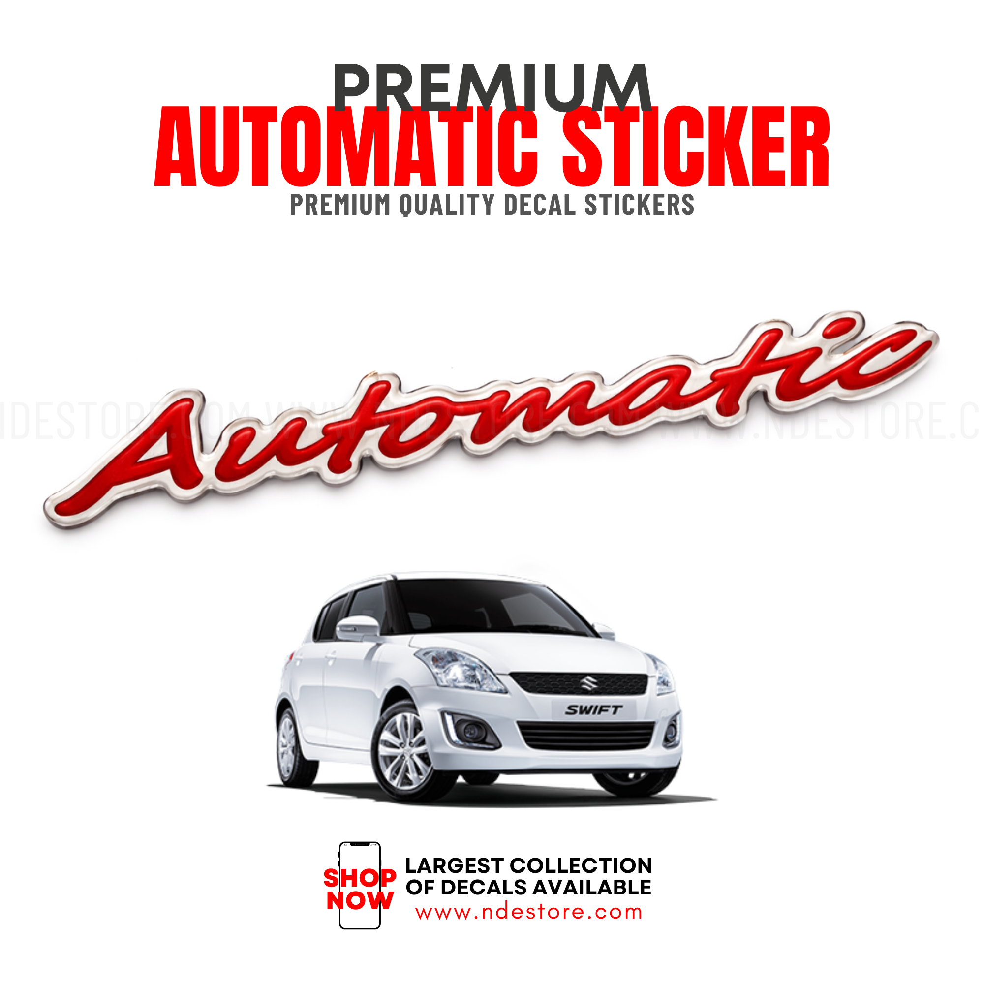 Swift Sticker Work Automatic Rear Trunk Sticker Suzuki Swift | ndestore.com