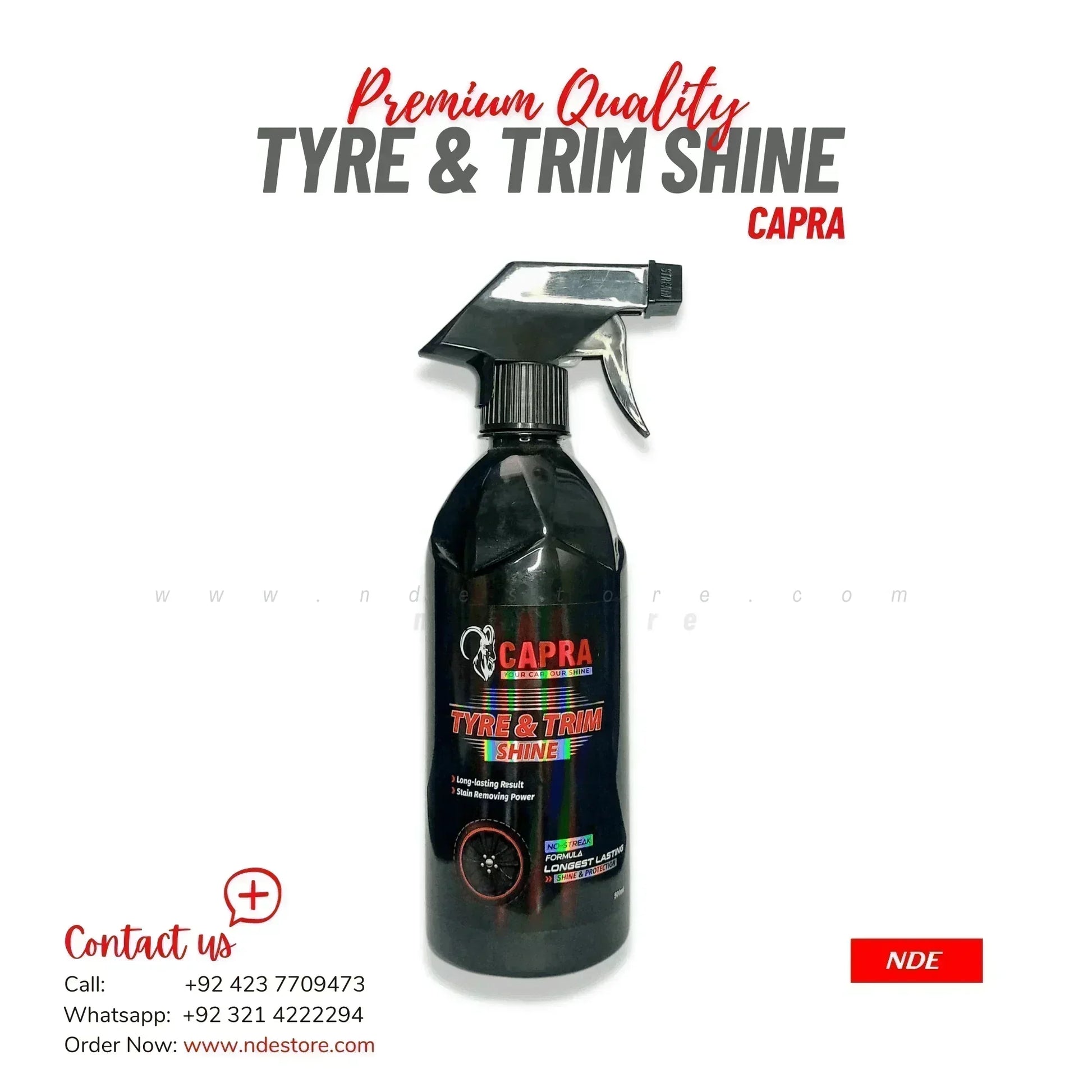 CAPRA TIRE AND TRIM SHINE SPRAY 500ML - ndestore.com