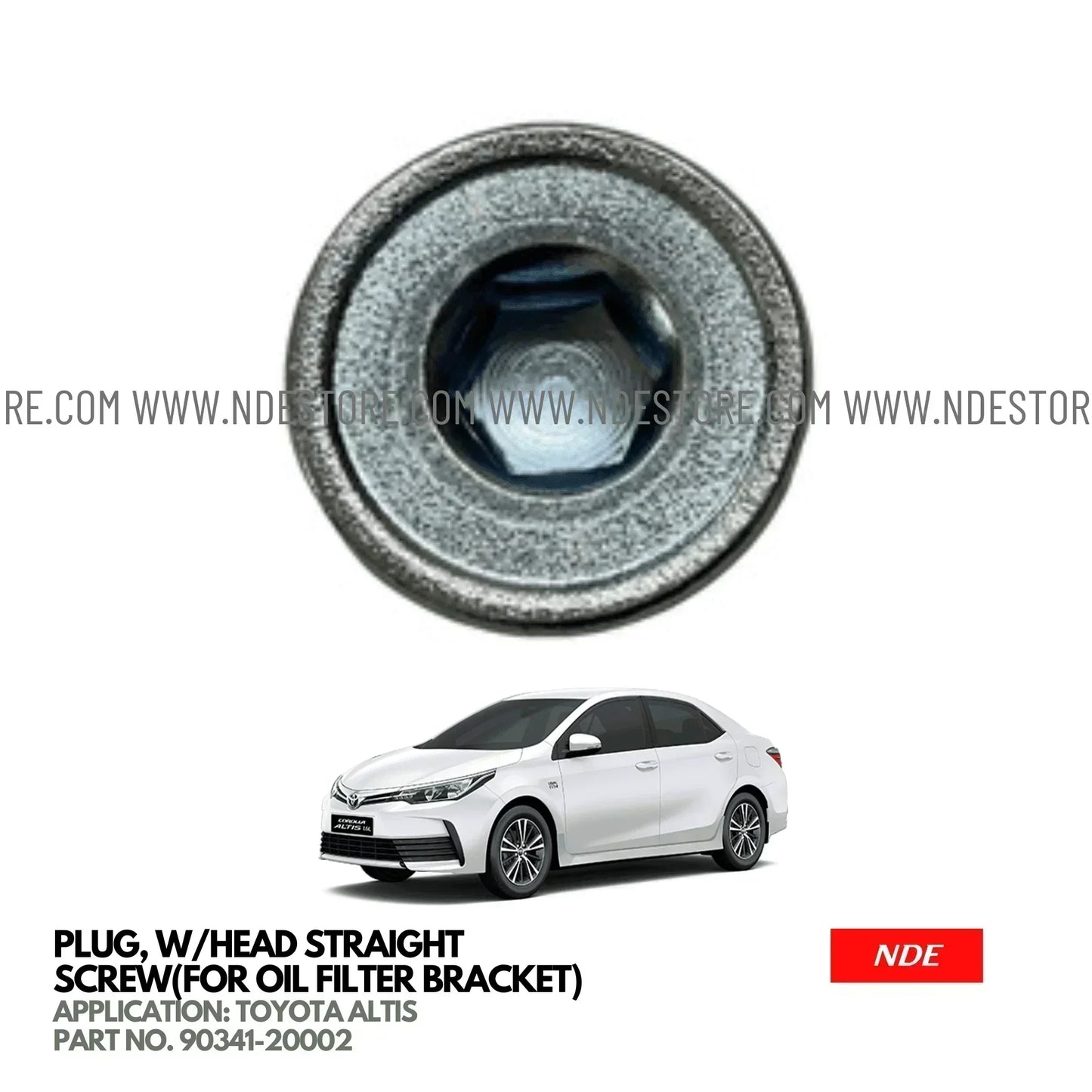 PLUG, W/HEAD STRAIGHT SCREW(FOR OIL FILTER BRACKET) FOR TOYOTA ALTIS (2008-2024) - ndestore.com