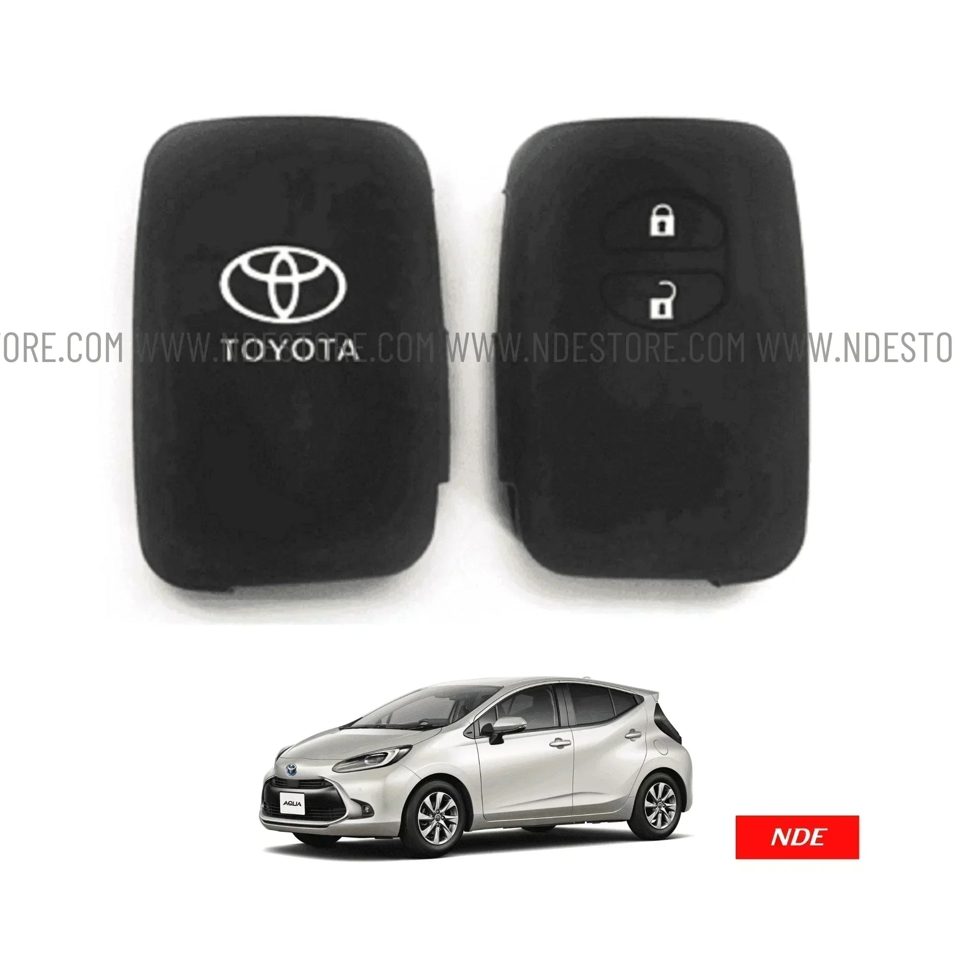 KEY COVER PREMIUM QUALITY FOR TOYOTA AQUA (2-BUTTON) - ndestore.com