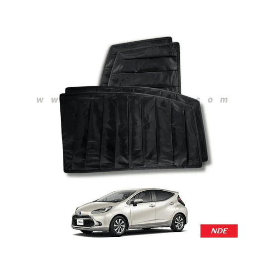 SUN SHADE BLACK WRINKLE FOR TOYOTA AQUA - ndestore.com