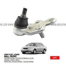 BALL JOINT ASSY LOWER FRONT IMPORTED FOR TOYOTA COROLLA 2.0D (2002-2005) - ndestore.com