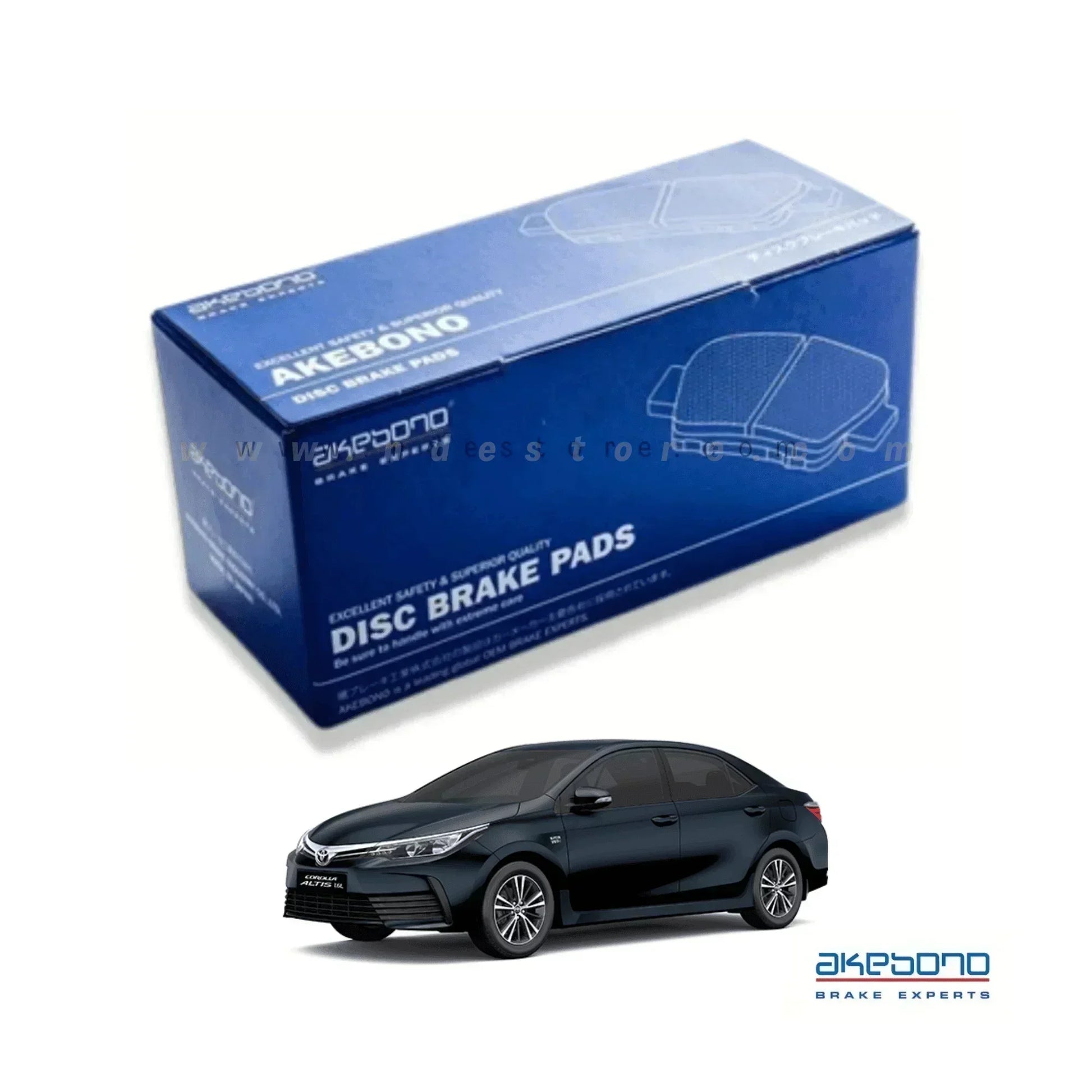 BRAKE DISC PAD SET FRONT AKEBONO FOR TOYOTA ALTIS - ndestore.com
