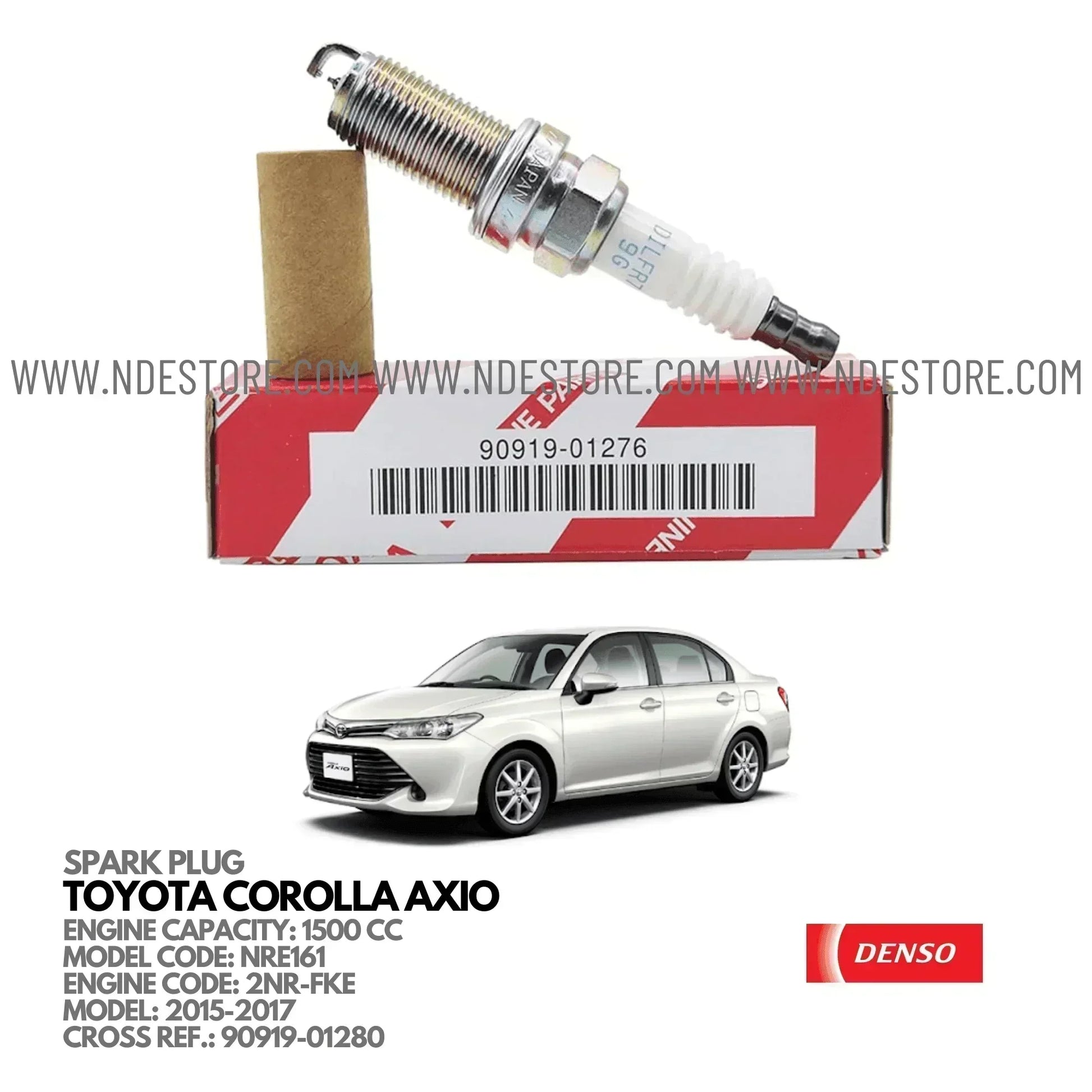 SPARK PLUG FOR TOYOTA COROLLA AXIO 1500CC (2015-2017) - ndestore.com