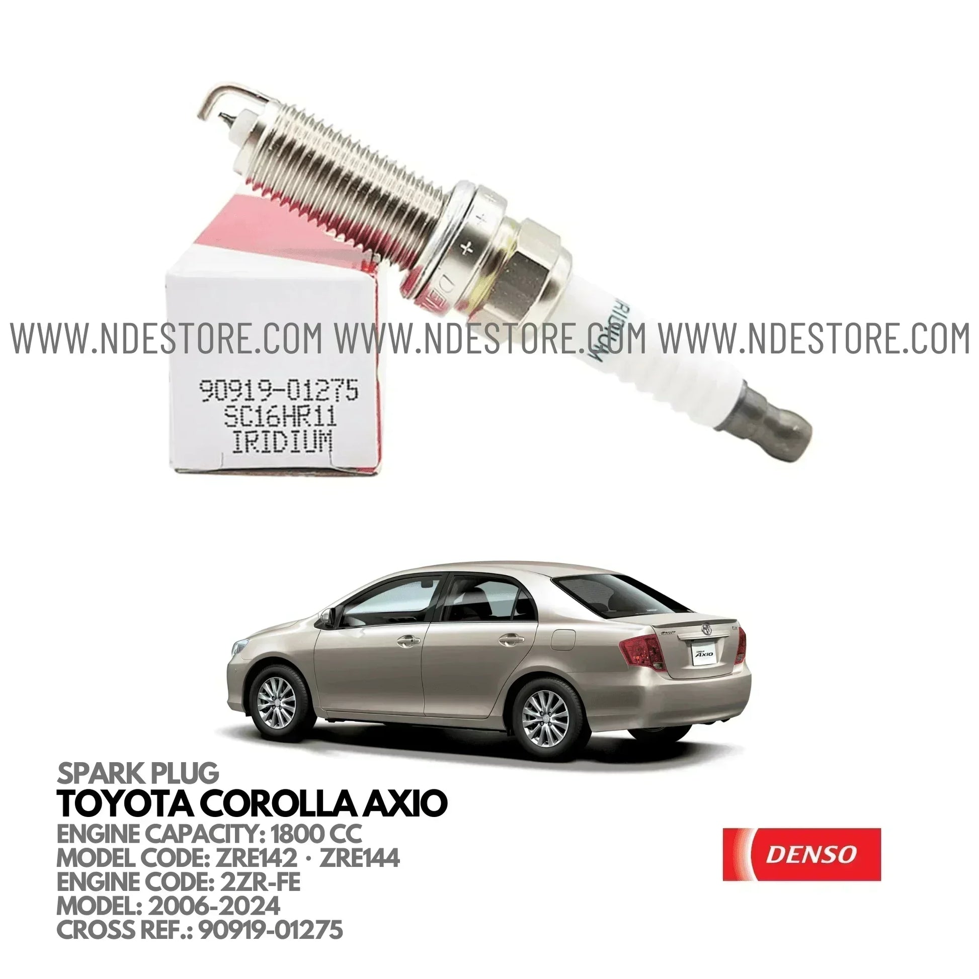 SPARK PLUG FOR TOYOTA COROLLA AXIO 1800CC (2006-2024) - ndestore.com