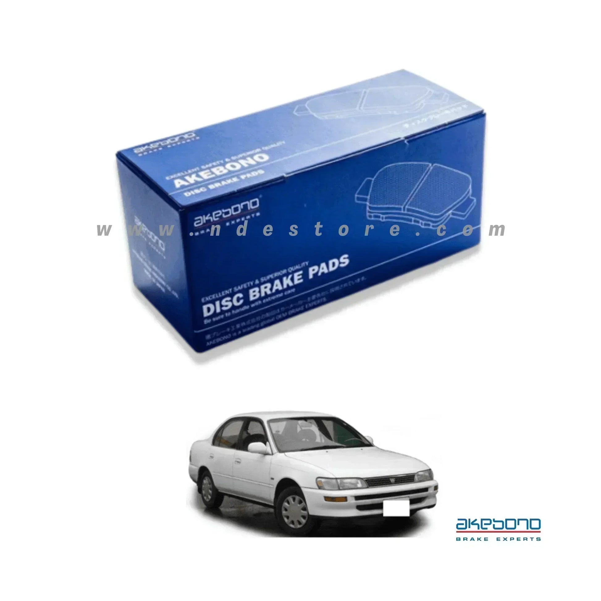 BRAKE DISC PAD SET FRONT AKEBONO FOR TOYOTA COROLLA AE100 - ndestore.com
