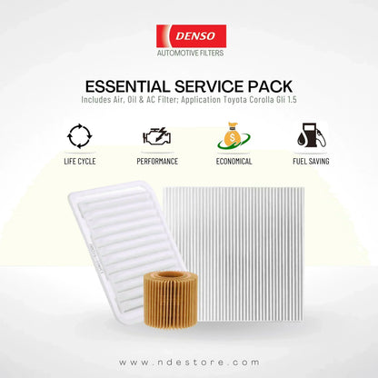 ESSENTIAL FILTER PACK DENSO FOR TOYOTA COROLLA, ALTIS, GRANDE, ALTIS X, GRANDE X - ndestore.com