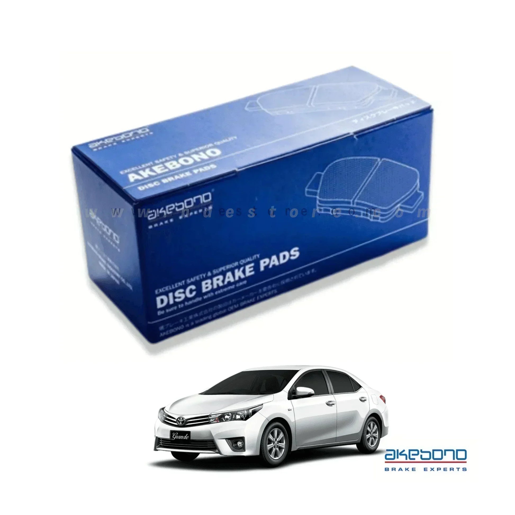 BRAKE DISC PAD SET REAR AKEBONO FOR TOYOTA GRANDE - ndestore.com