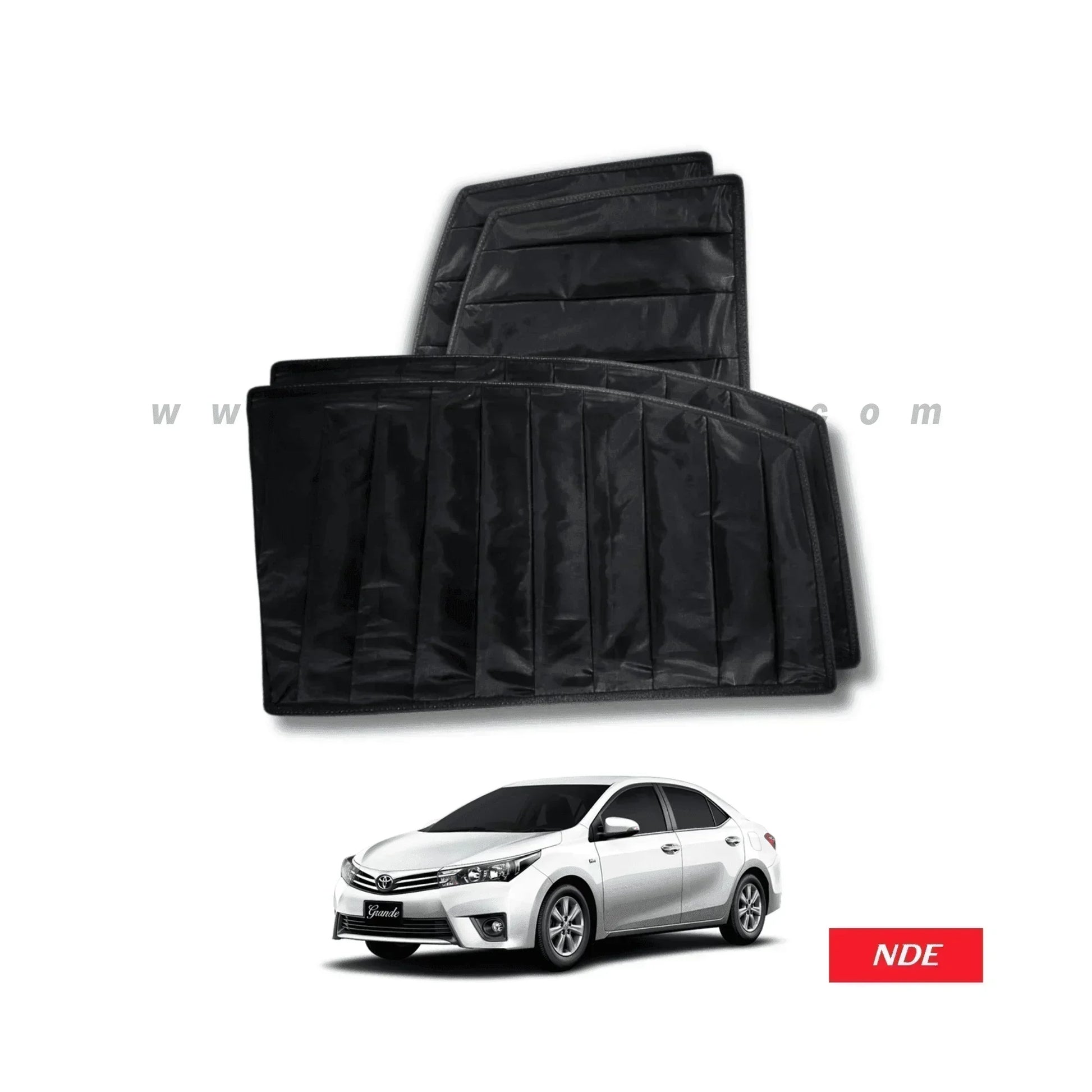 SUN SHADE BLACK WRINKLE FOR TOYOTA COROLLA (ALL MODELS) - ndestore.com