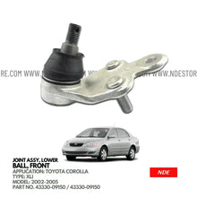 BALL JOINT ASSY LOWER FRONT IMPORTED FOR TOYOTA COROLLA XLI (2002-2005) - ndestore.com