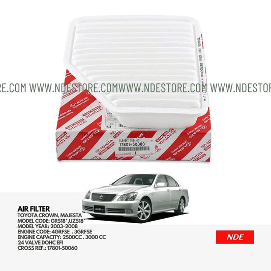 AIR FILTER ELEMENT GENUINE FOR TOYOTA CROWN, MAJESTA (2003-2008) - ndestore.com
