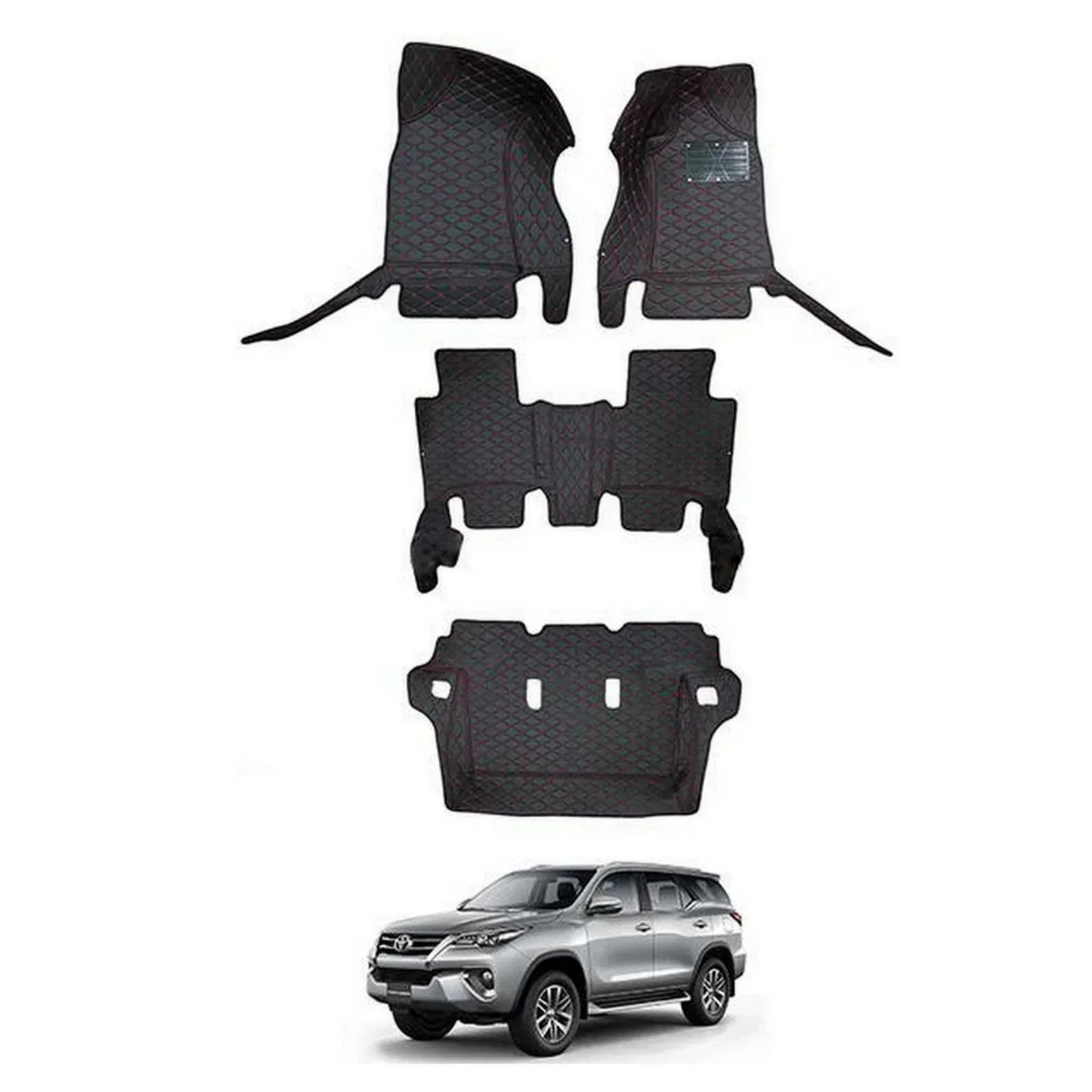 FLOOR MAT 7D FLAT STYLE FOR TOYOTA FORTUNER (2016-2025) - ndestore.com