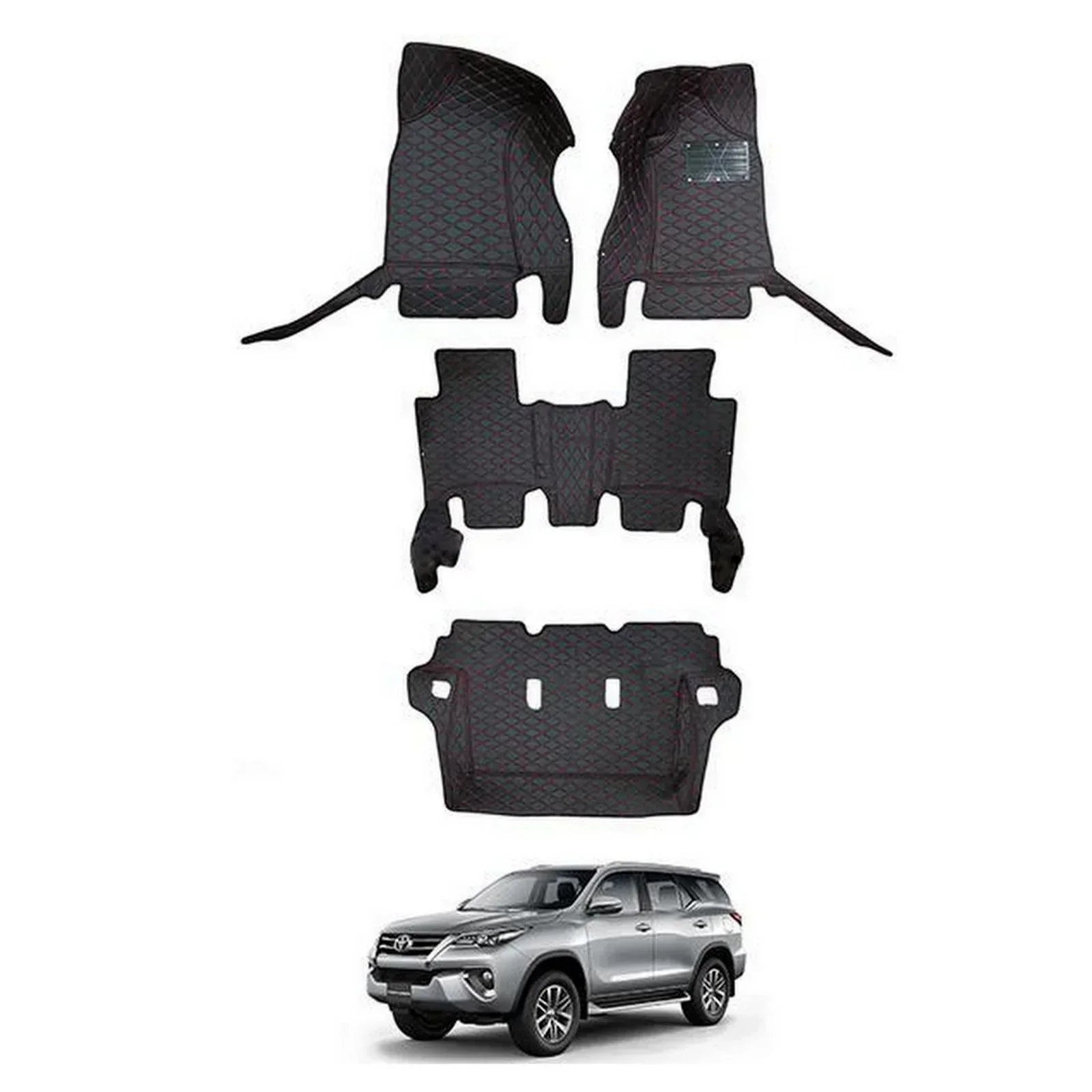 FLOOR MAT 7D FLAT STYLE FOR TOYOTA FORTUNER (2016-2025) - ndestore.com