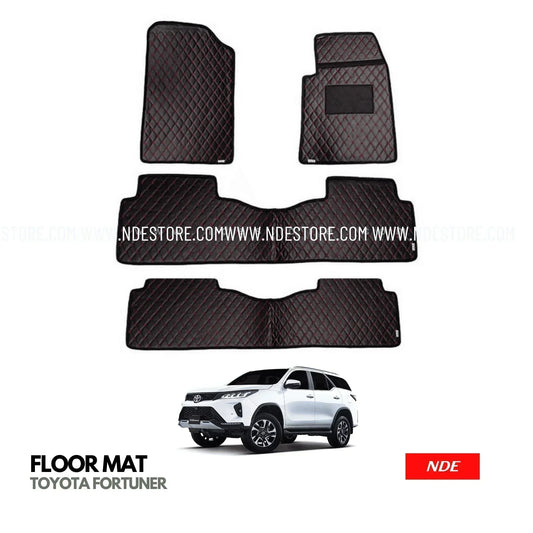 FLOOR MAT 7D FLAT STYLE FOR TOYOTA FORTUNER (2016-2025) - ndestore.com